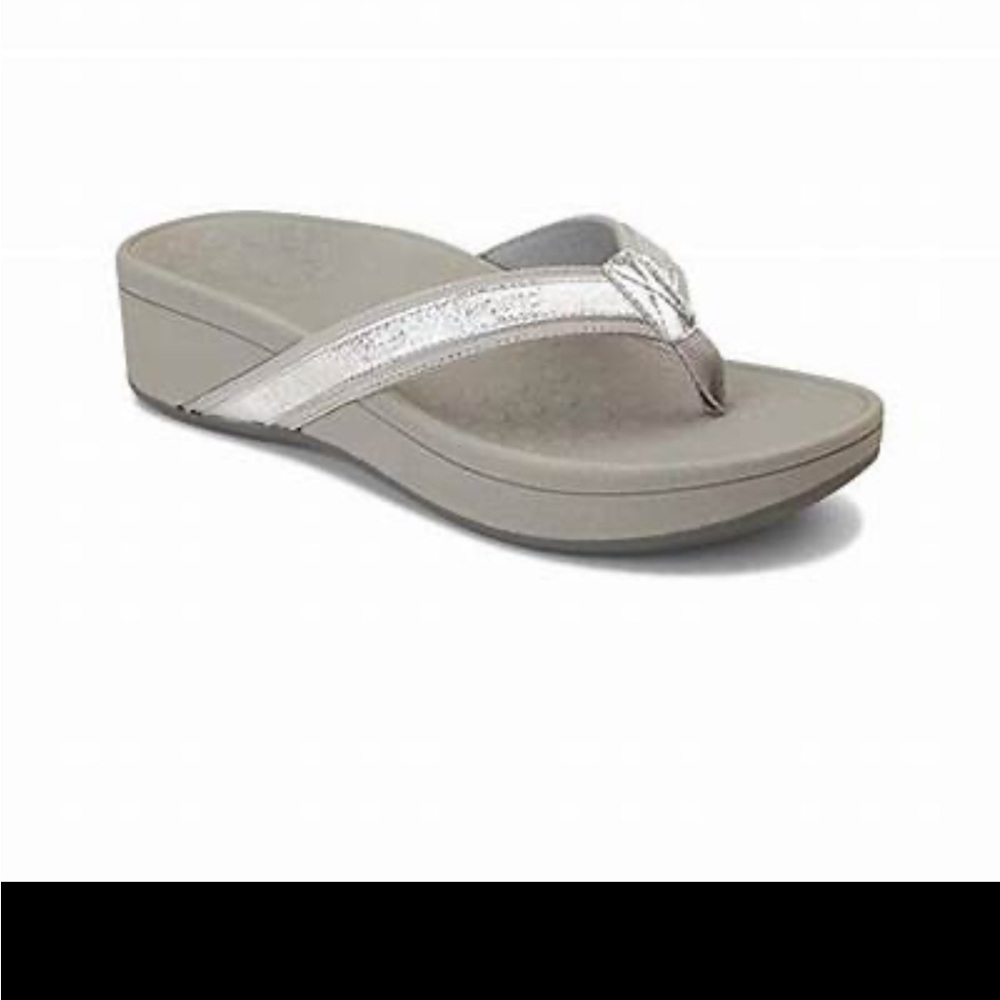 Vionic High Tide Women's Platform Orthotic Sandal, Silver/Grey